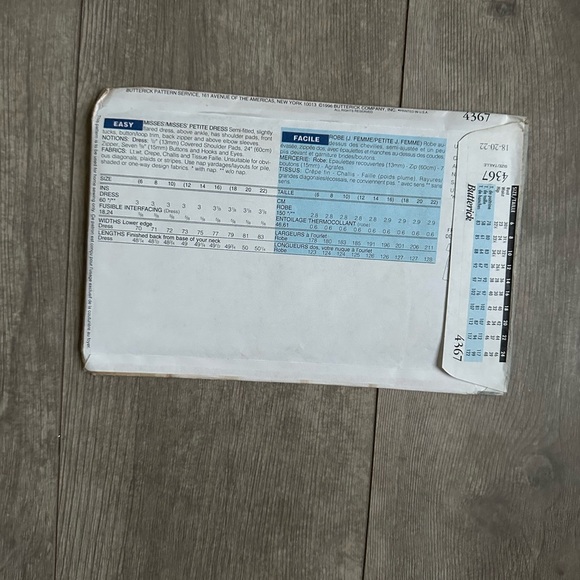 Butterick 4367 Sewing Pattern Misses David Warren Front Tucked Dress Size 18-22 - Picture 5 of 5